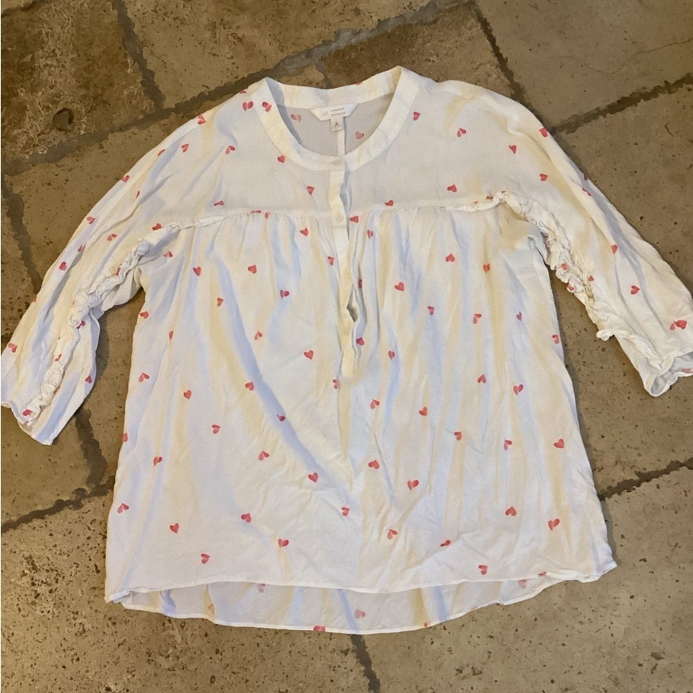 Lauren Conrad 1/4 button tunic top-SZ L
PIT TO PIT 19”
Length 24”
Sleeve 18”
S2